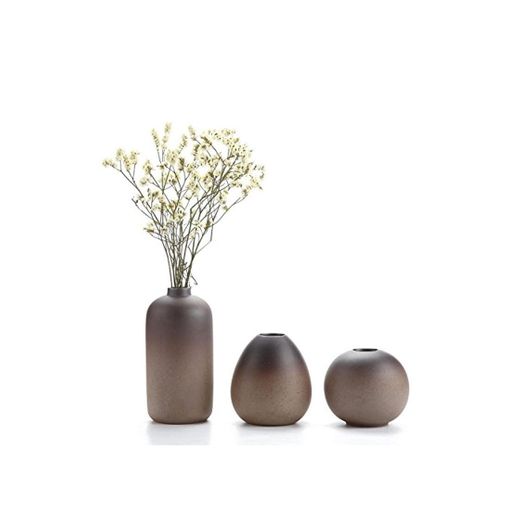 T4U Style Antique Ensembles de Vases en Céramique Décoration d'intérieur Cadeau Idéal Pour le Mariage Vase à Plantes Hydroponiques Pots de Fleurs 1 paquet de 3