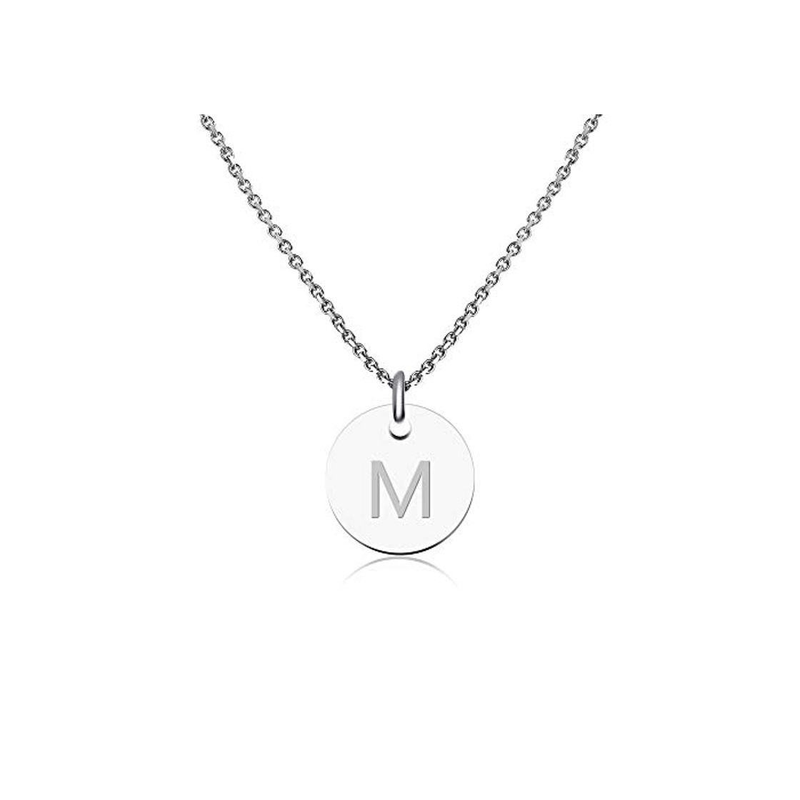 Social GOOD.designs Collar con letras en plata, collar de iniciales en acero inoxidable