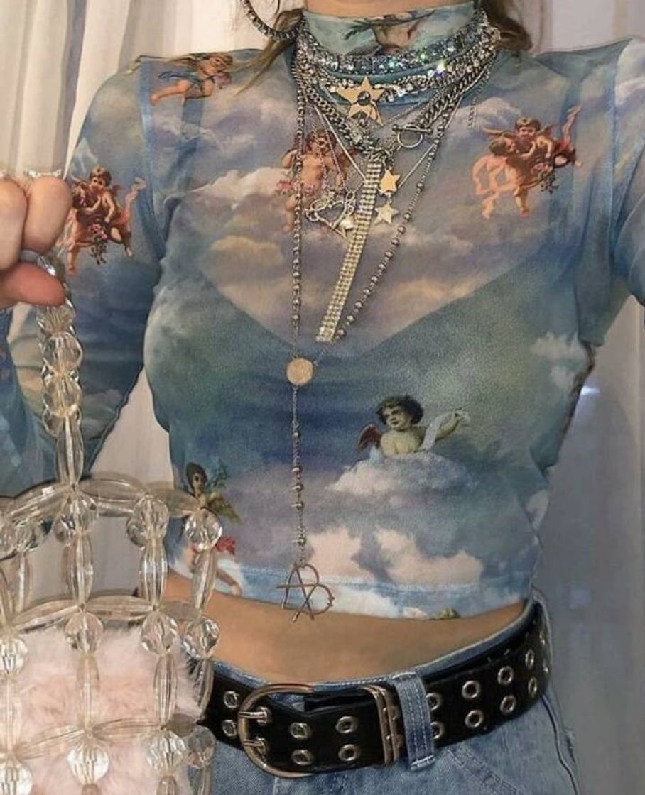 Social ☁Angels long-sleeved crop top☁