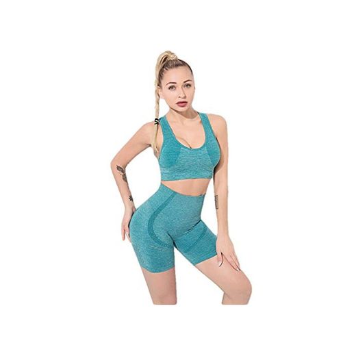 Conjunto Deportivo Mujer Yoga Mujer Fitness Conjunto De Yoga Sin Costuras De Verano para Mujer Ropa De Entrenamiento Pantalones Cortos De Gimnasio Sujetador Deportivo De Fitness Traje Deportiv