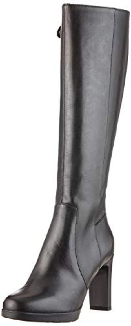 Fashion Geox D ANNYA High E, Botas Altas para Mujer, Negro