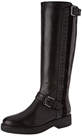 Geox D ADRYA D, Botas Altas para Mujer, Negro