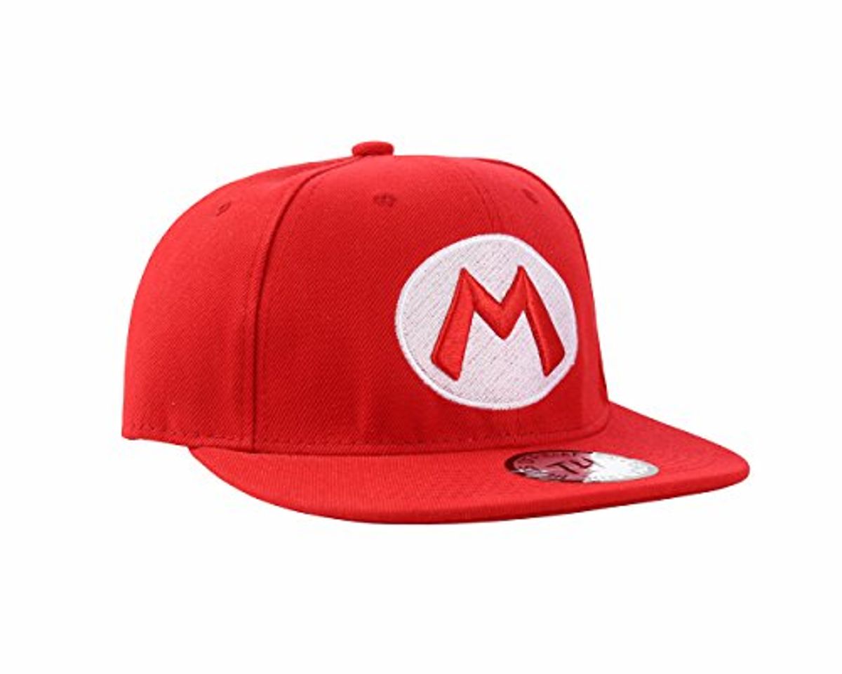 Fashion Gorra Snapback de Pico Plano Mario Rojo