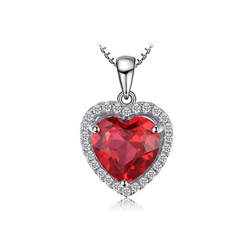 JewelryPalace Colgante Corazón del Mar Amor Para Siempre Halo Collar Plata de ley 925 cadena de caja 45cm