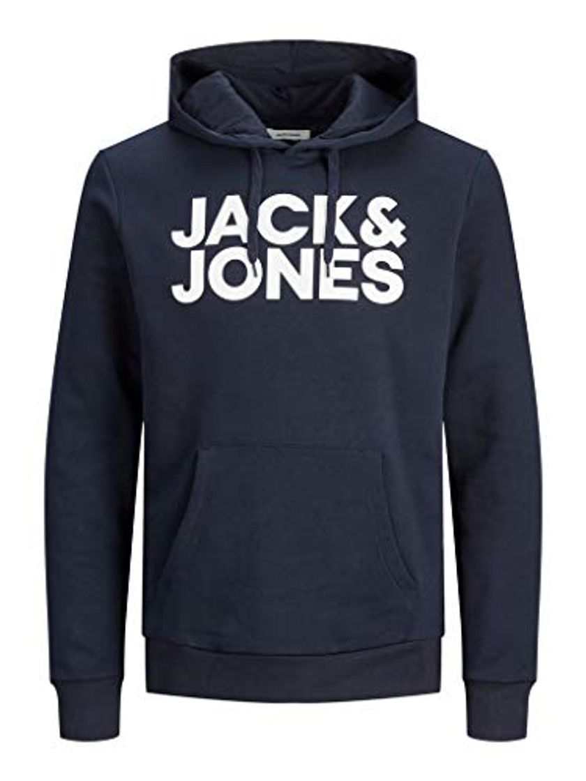 Fashion JACK & JONES Jjecorp Logo Sweat Hood Noos Capucha, Azul