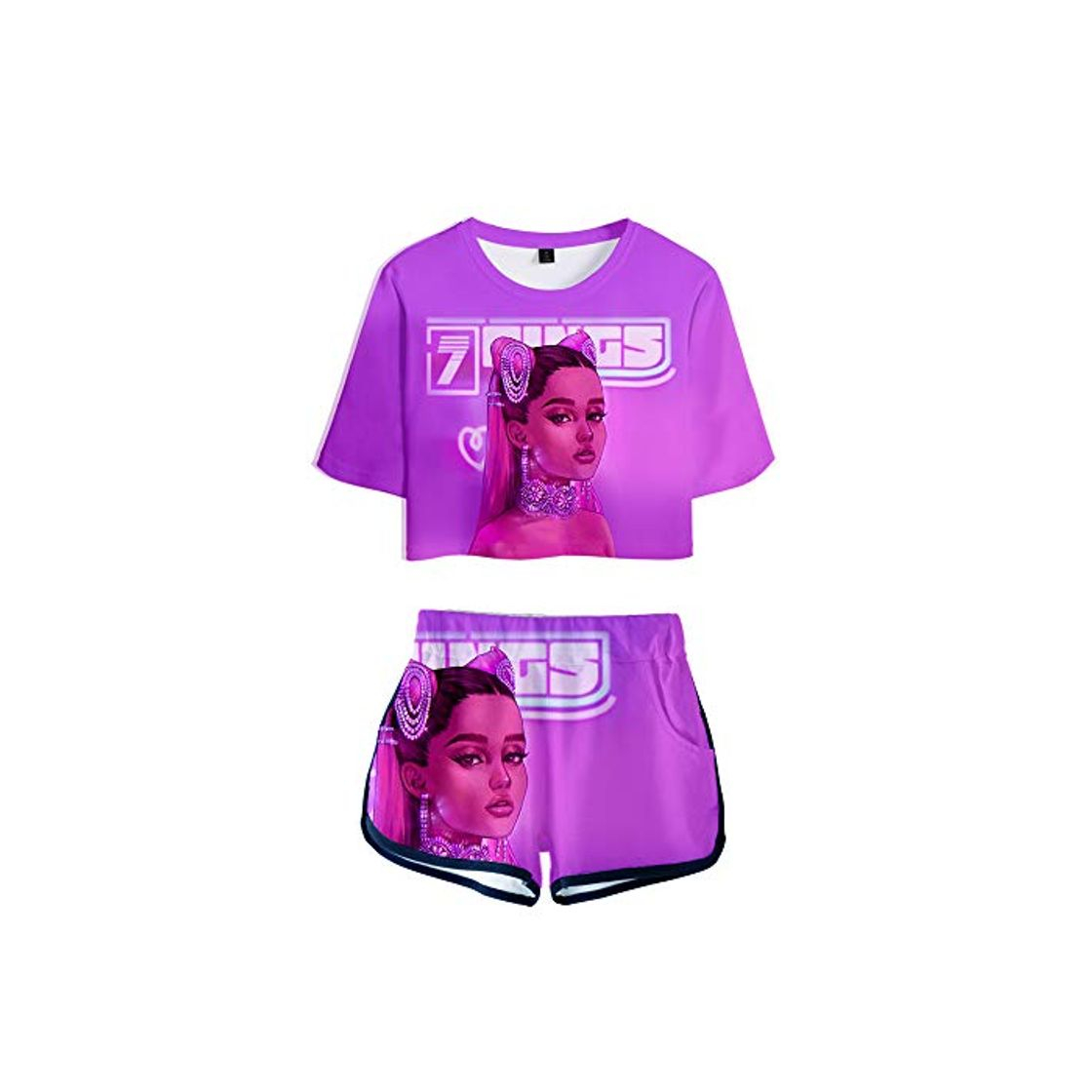 Social MR.YATCLS Ariana Grande Camiseta con Estampado 3D para Mujer Conjunto De Pantalones
