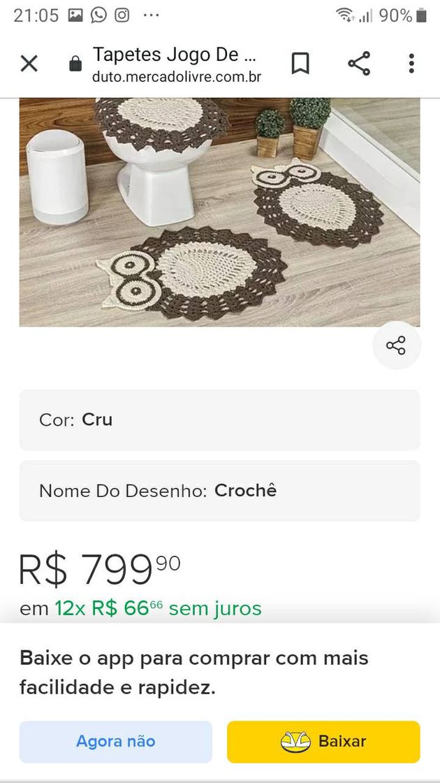 Social Lindo jogo de banheiro modelo corujinha