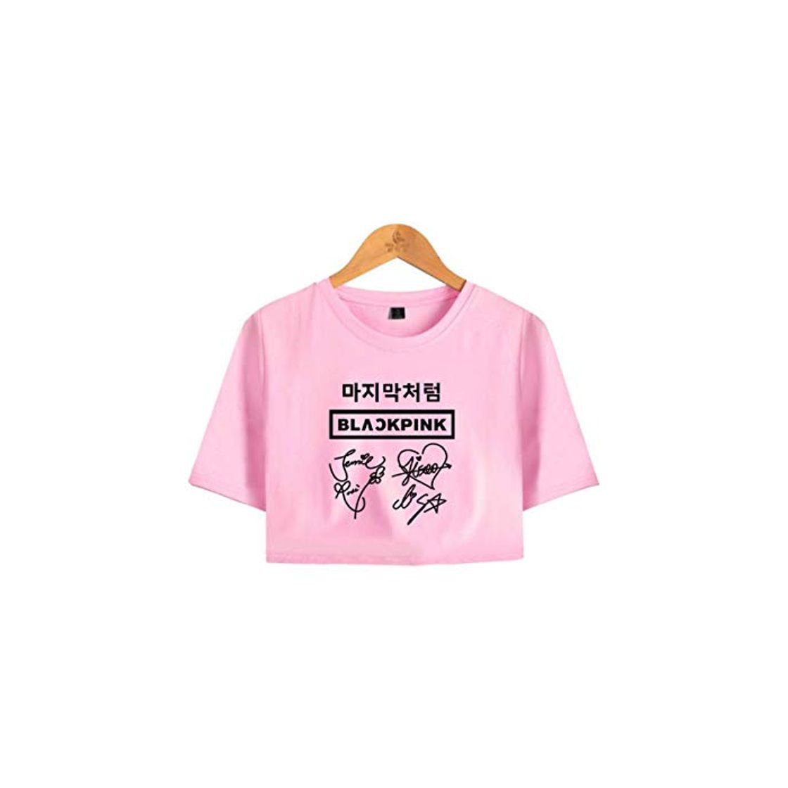 Moda Blackpink Camisetas de Manga Corta con Mangas Cortas Atractivas de Verano Nombre