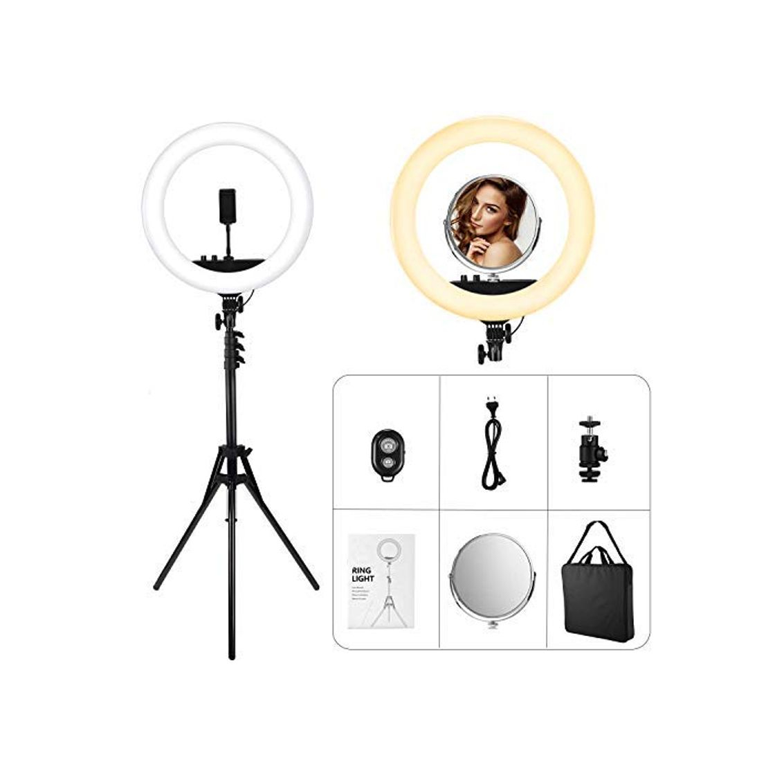 Social Anillo de Luz led Fotografia,VicTsing 48 cm, 55W, 3200-5600K Temperatura de Color,