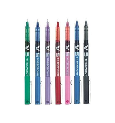 Pack de 7 Bolígrafos Pilot BX V5 Varios Colores - Bolígrafo Extra Fino Hi-Tecpoint con Punta 0.5mm