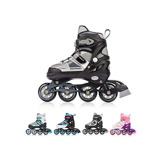 meteor Patines Línea Ajustables para Niños Jouvenes y Adolescentes Mujer y Hombre