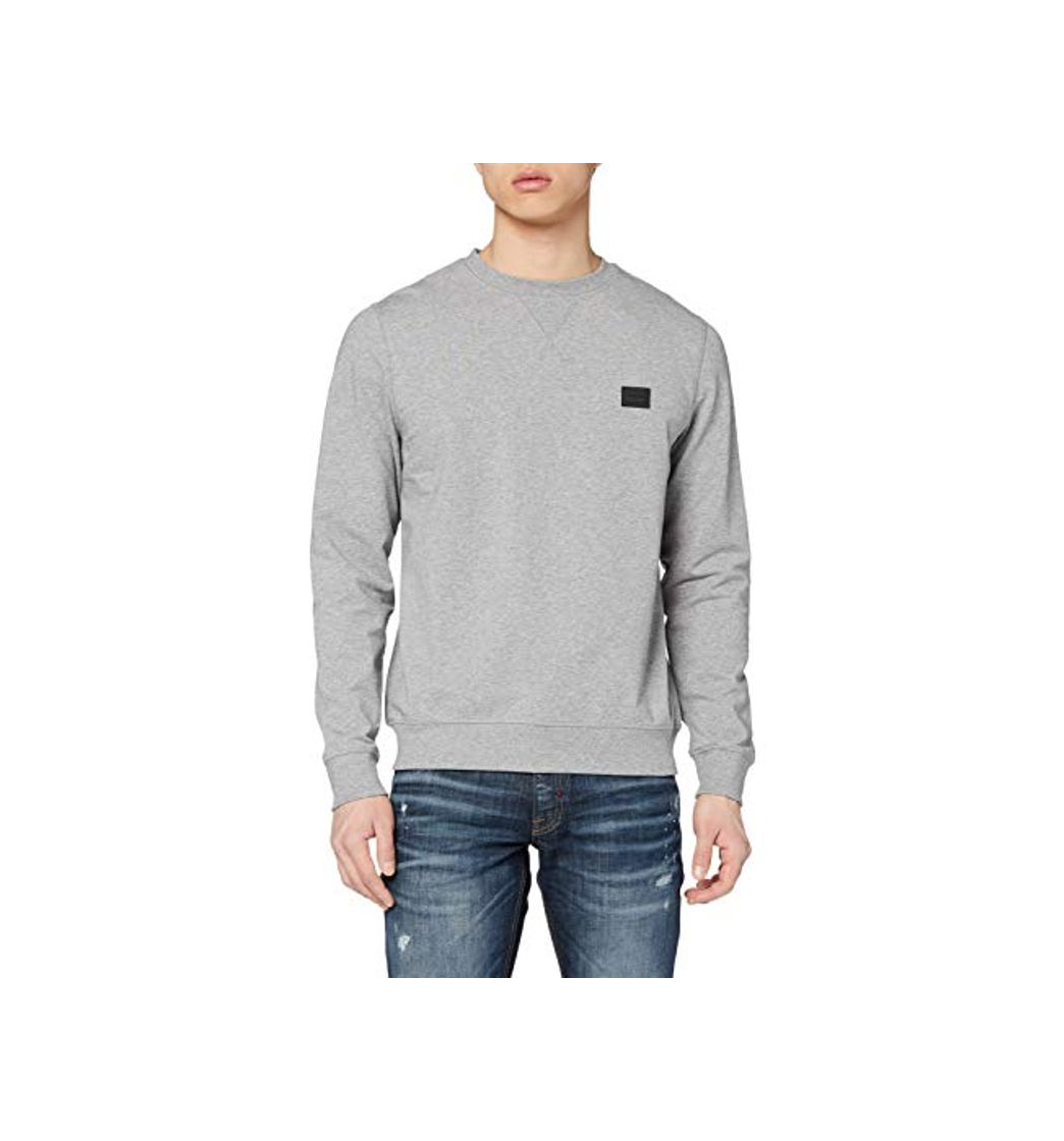 Fashion Antony Morato Felpa Girocollo Basic con Placchetta Sudadera, Gris