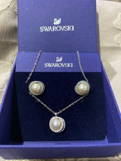 Pendientes de plata de ley 925 con perlas blancas de Swarovski y