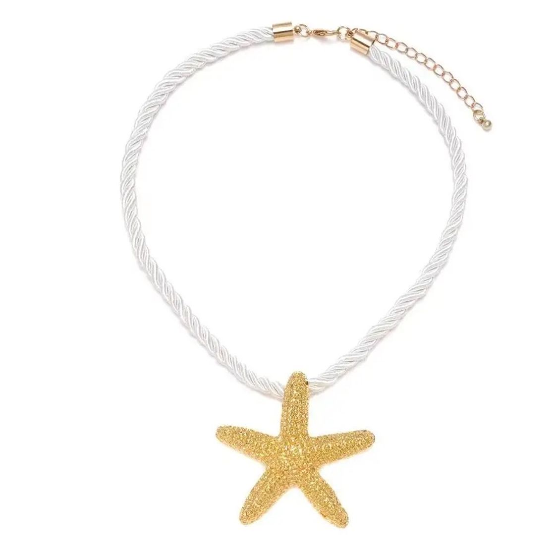 Fashion Collar con colgante de estrella de mar dorada para mujer