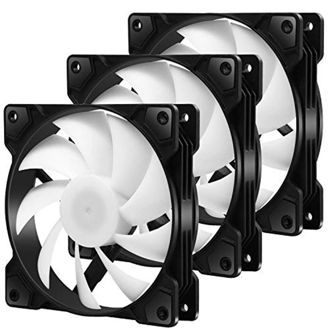 Productos upHere 120mm Ventilador para Ordenador - Ventilador de PC silencioso, 3 Pack