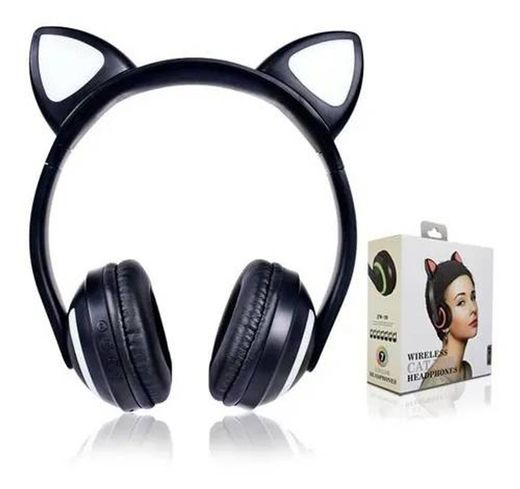 Audífonos de gato Bluetooth y alámbrico de 7 colores led