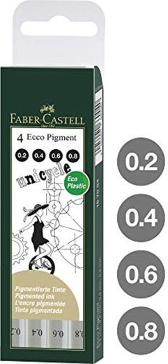Faber Castell 167004 - Estuche con 4 rotuladores calibrados ECCO Pigment con