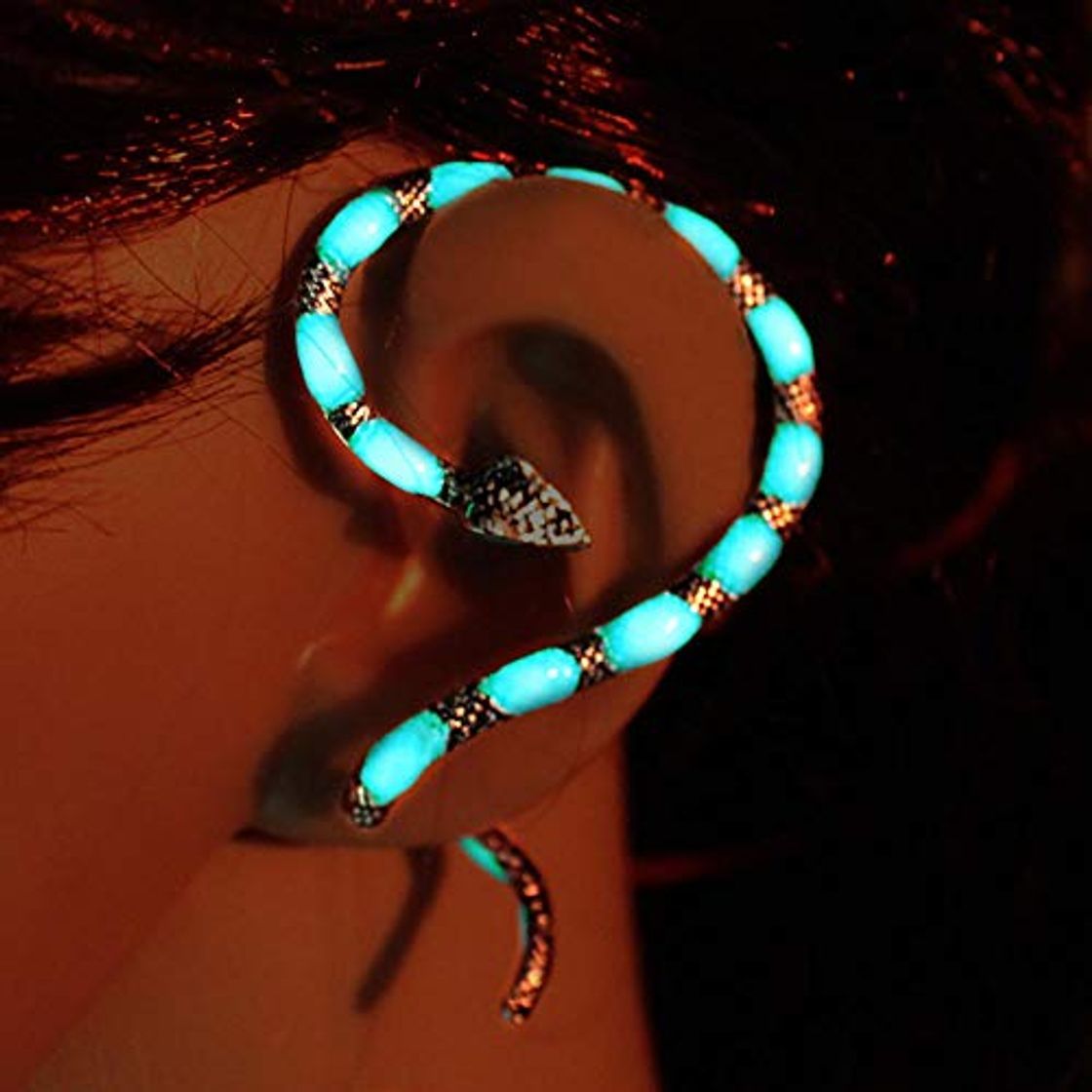 Product HBHBS El Brazalete de Serpiente El Brazalete de Cobra Glow in The Dark Bien Bien atra Clip de Oreja Pendientes de Oreja Clips de Oreja Mujeres Regalo de niña