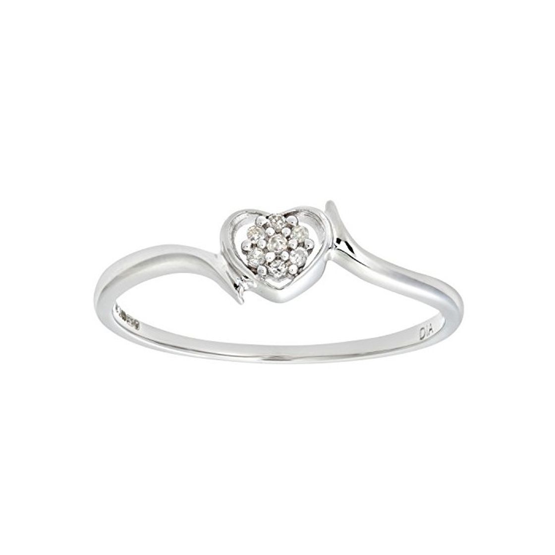 Productos Naava Anillo para Mujer de Oro Blanco 9K con Diamante Talla 11