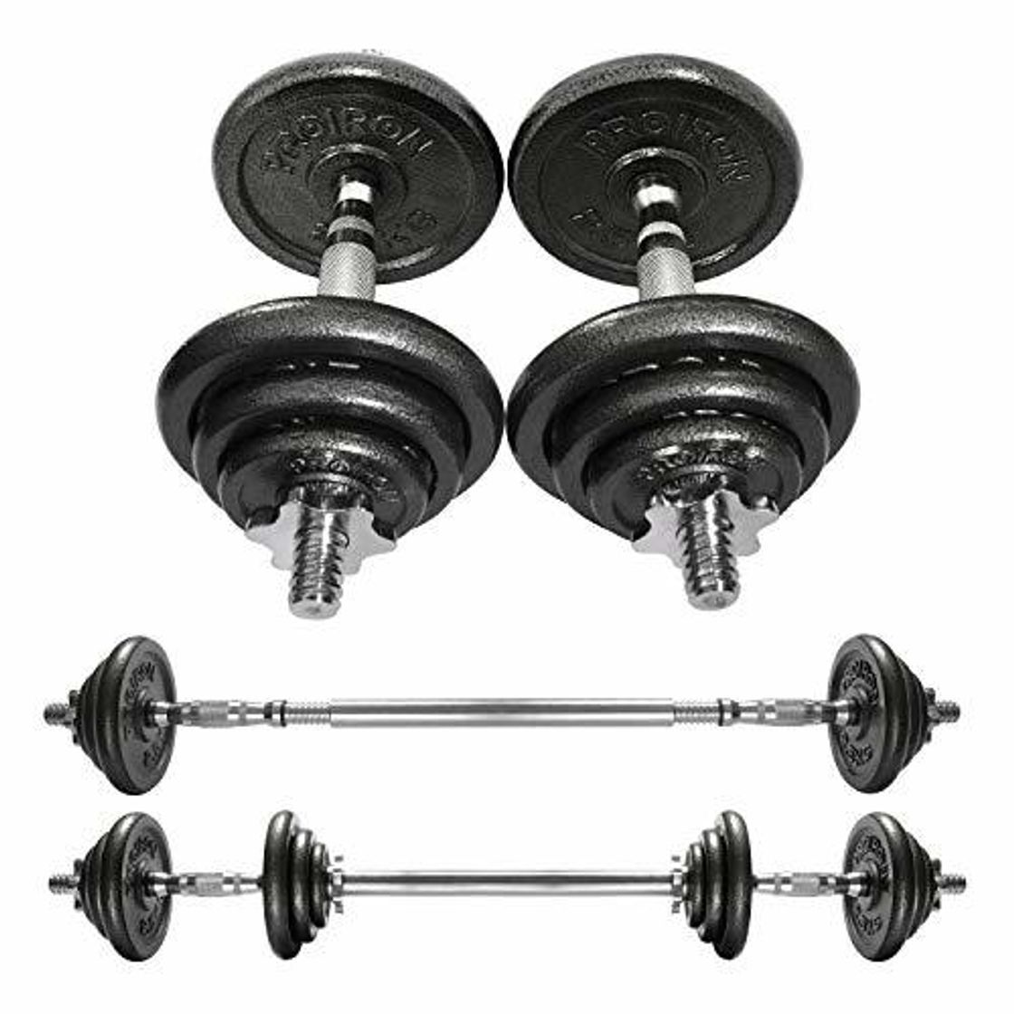 Social PROIRON Mancuernas ajustables 20kg conjunto con pesas barra y discos