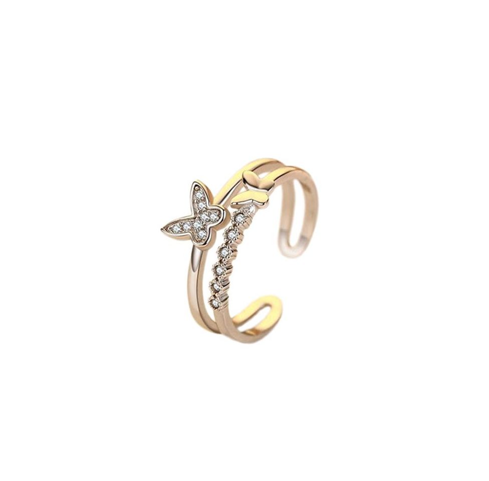 Social Cdet Preciosos Anillos de Mariposa aneis Bague Zirconia Crystal Anillo de Moda