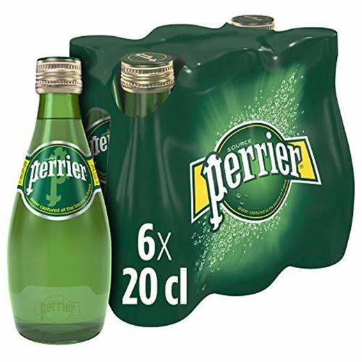 Perrier Agua Mineral Natural con Gas - Pack de 6 x 20
