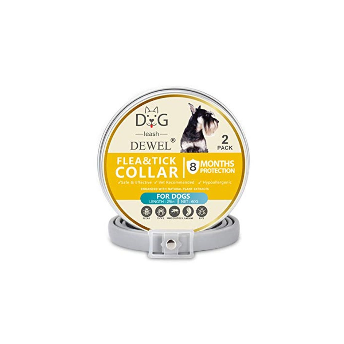 Productos Dewel 2pcs Collar Antiparasitos Perros