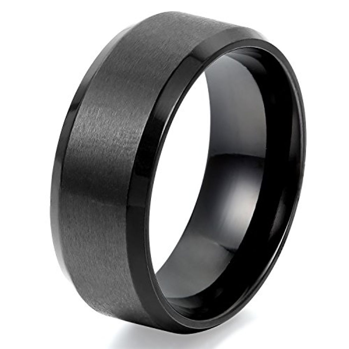 Social JewelryWe Anillo de Hombre Mujer Unisex, 8mm Anillo Clásico de Boda Compromiso,