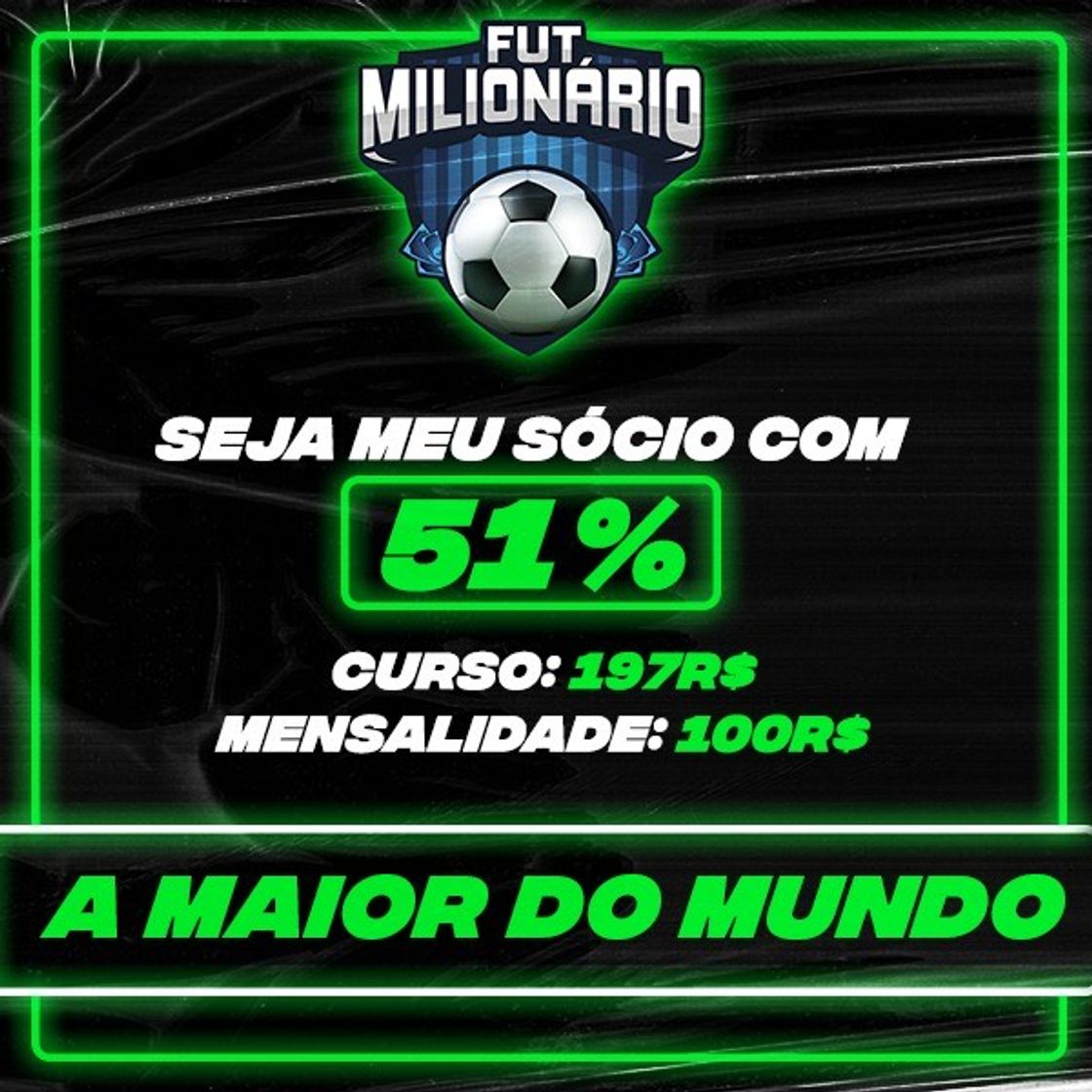 Moda FUT MILIONÁRIO,APRENDA INVESTIR O SEU DINHEIRO 