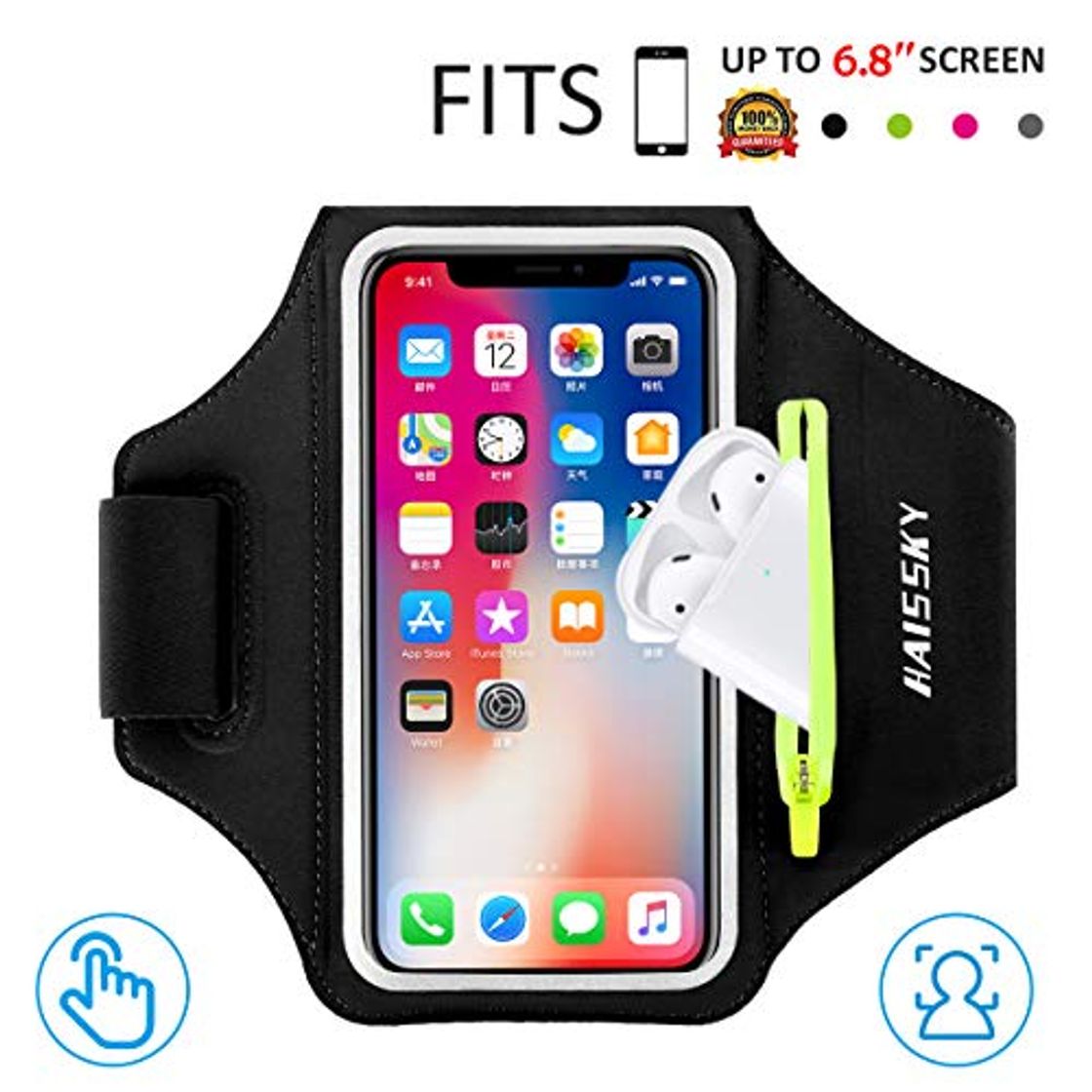 Social Brazalete Deportivo para Corre con Airpods Holder,HAISSKY Brazalete Móvil Deportivo para iPhone