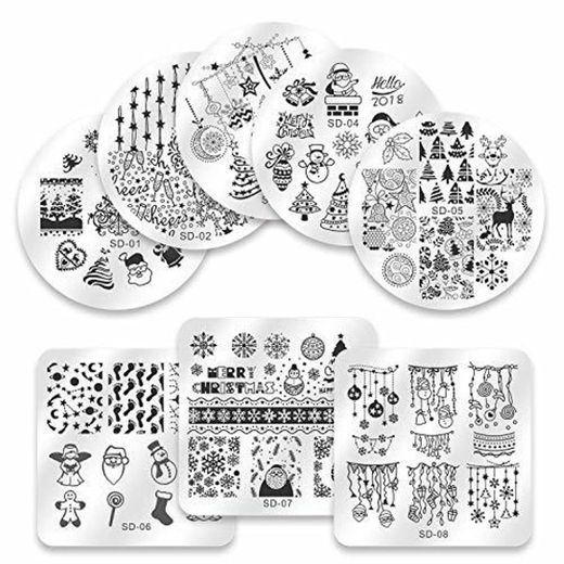 Biutee 8pcs Placas Estampacion Uñas Stamping Nail Art 2019 Estampa Uñas