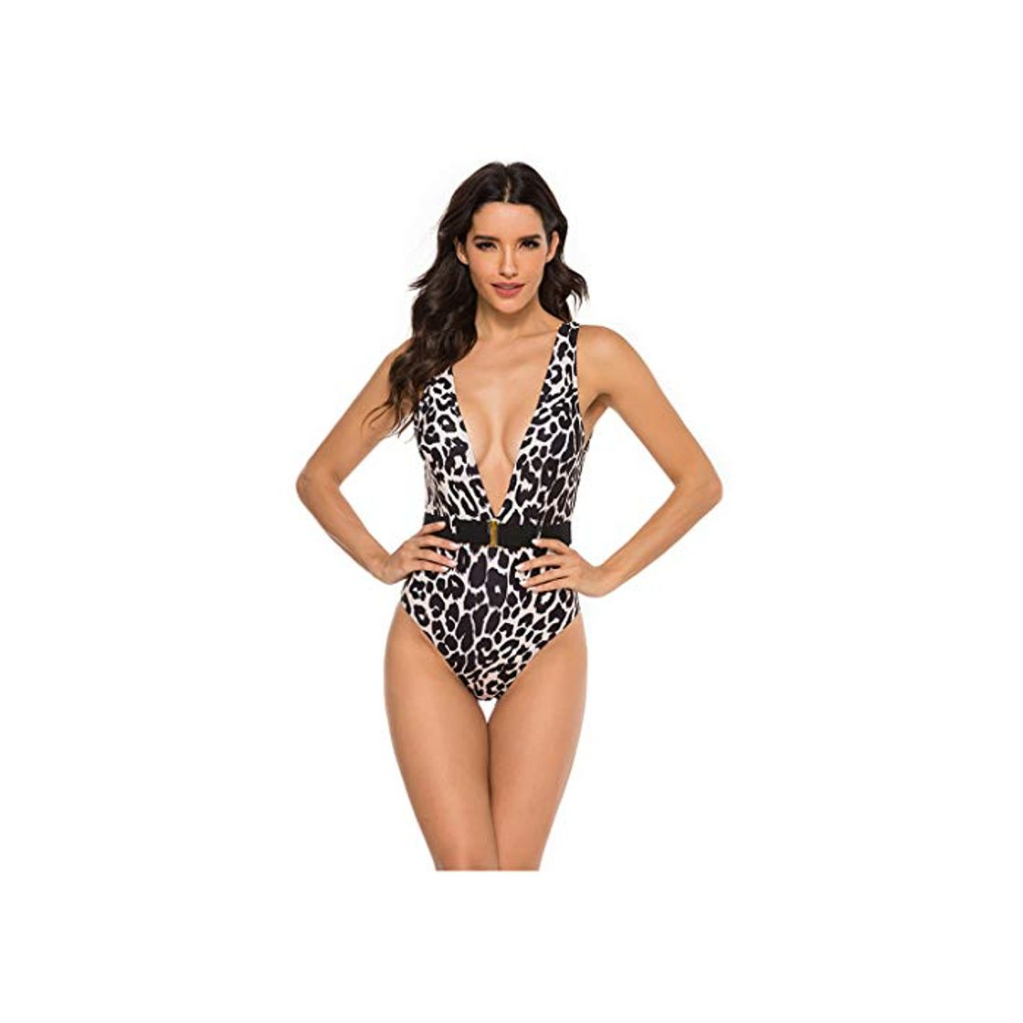 Moda Bikini Monokini Mujer V-Escote Push-up Acolchado Bra Trajes de Baño una Pieza,Traje