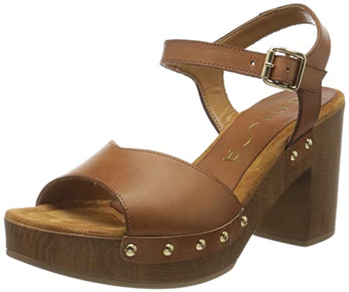 Social Unisa Taco_Ran, Sandalias con Plataforma para Mujer, Marrón