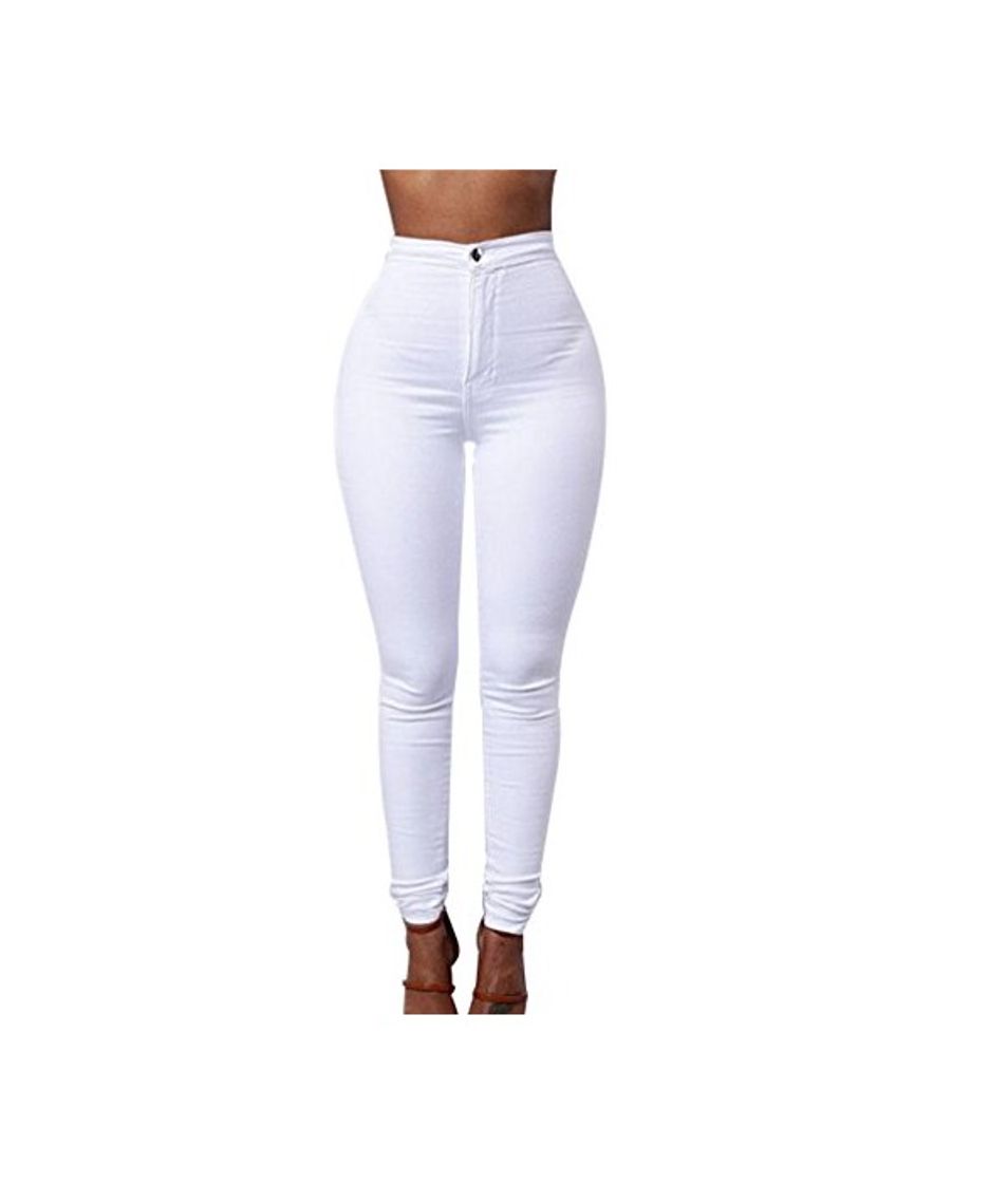 Social Pantalones Jeans Elástico Cintura Alta