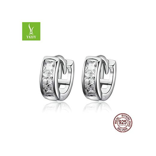 ERDING Boucle d'oreille Argent 925 Orecchini in Argento temperato Tempera ipoallergenico Moda Donna S525 con finitura Platino SCE515