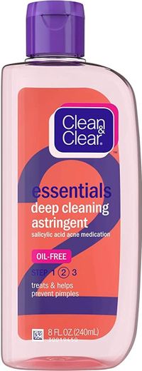 Clean & Clear Fundamentos libre de aceite limpieza profunda ácido salicílico astringente medicamento para el acné 8 onza líquida