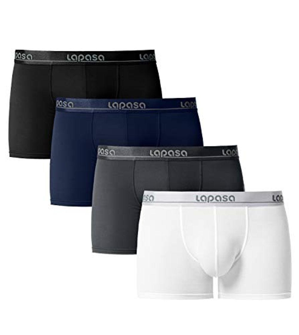 Fashion LAPASA Pack de 4 Calzoncillos Bóxer Hombre de Verano Micromodal Ultra Suave