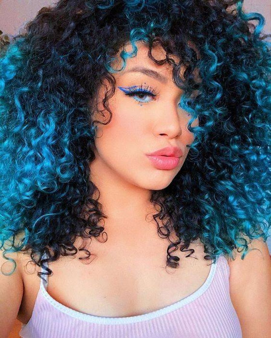 Fashion Cabelo cacheado azul💙