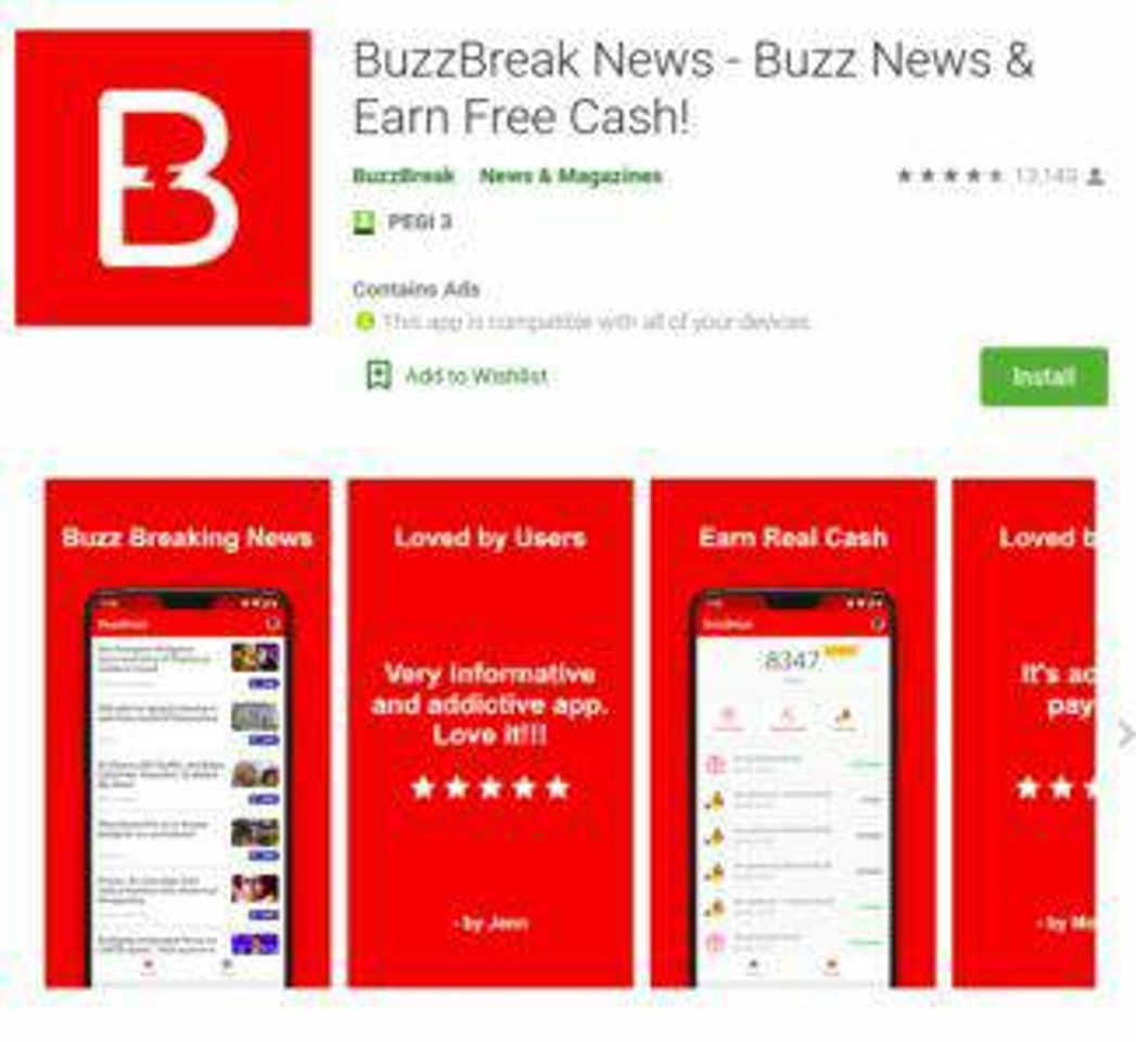 App BuzzBreak - Read, Funny Videos & Earn Free Cash! 