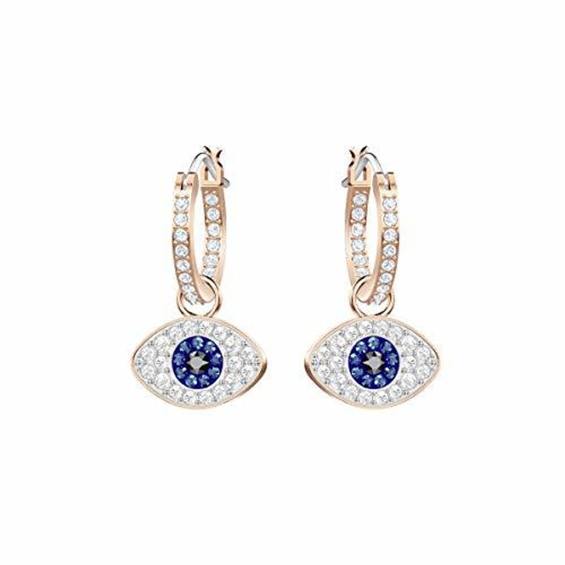 Moda Swarovski Pendientes de aro Duo Evil Eye