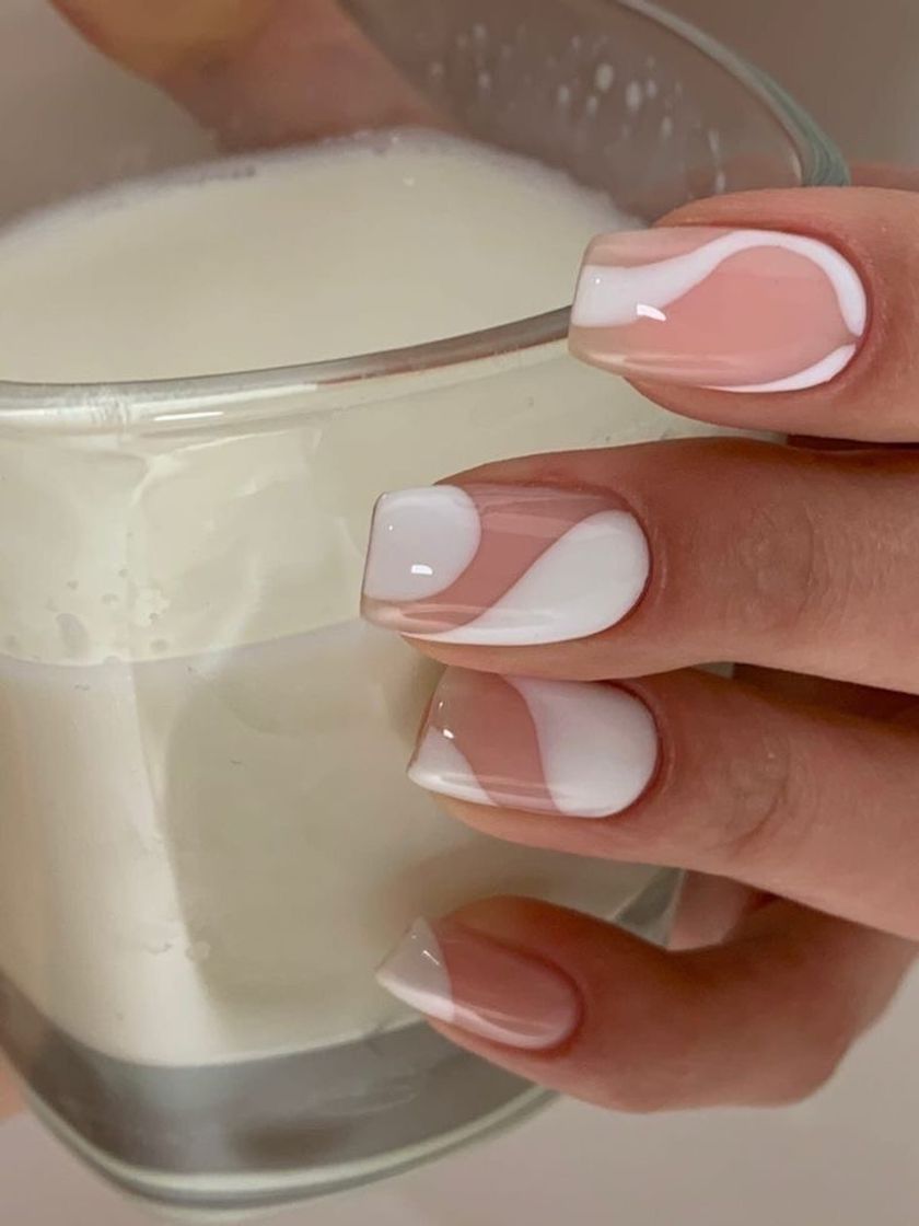 Moda Nails white and baby pink 