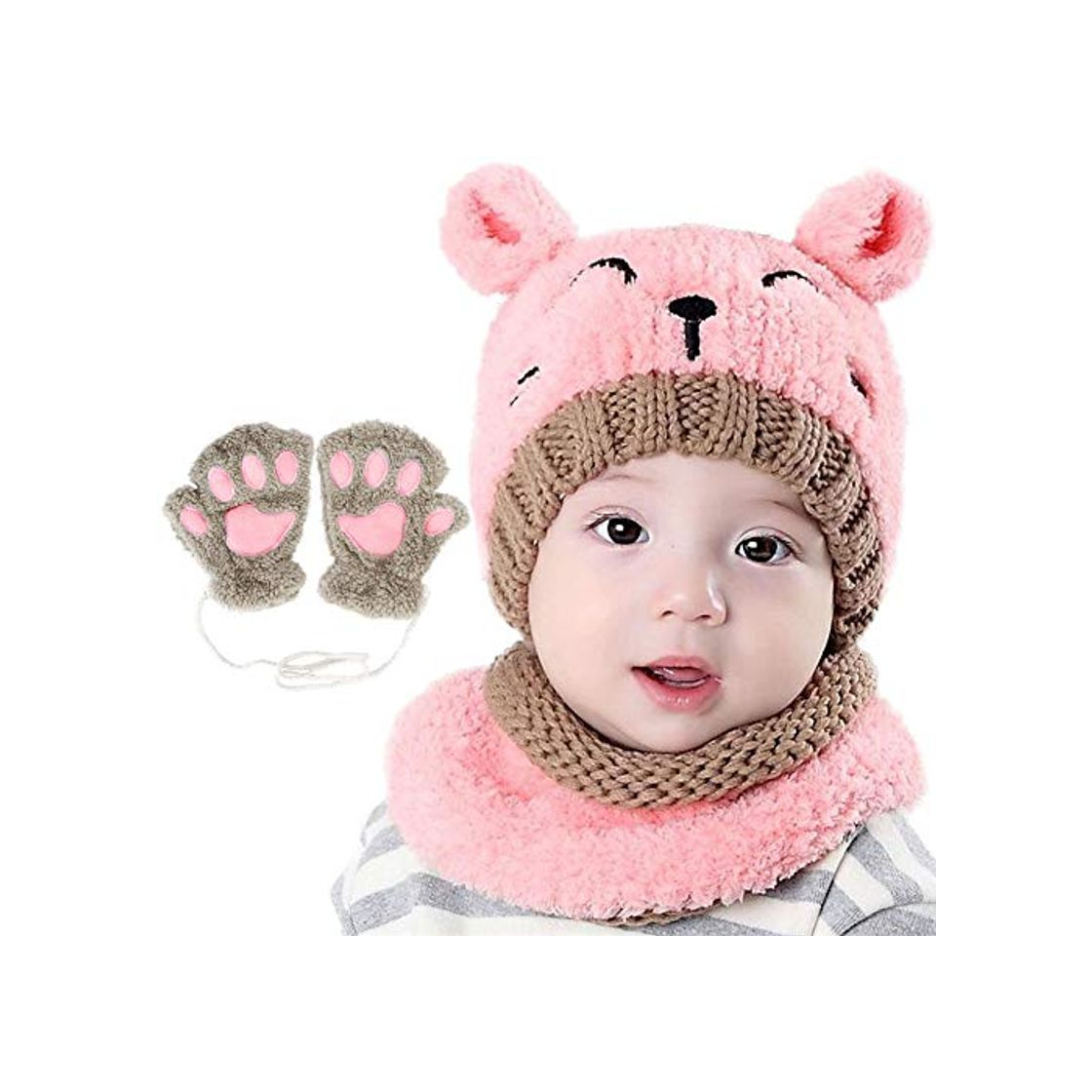 Product Bearbro Bufandas del Bebé, Invierno Niño Niña Sombrero y Bufandas otoño Invierno