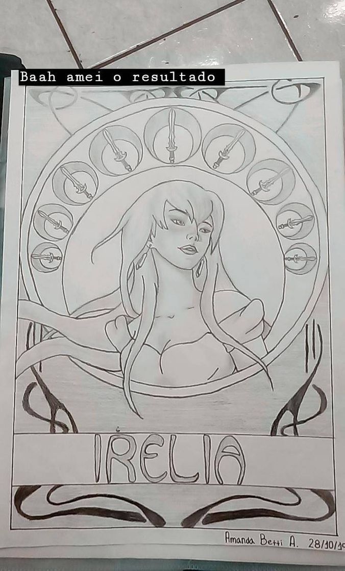 Fashion Desenho Irelia (LOL) versão Art Nouveau