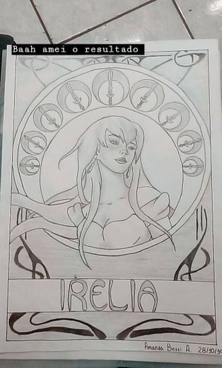 Desenho Irelia (LOL) versão Art Nouveau