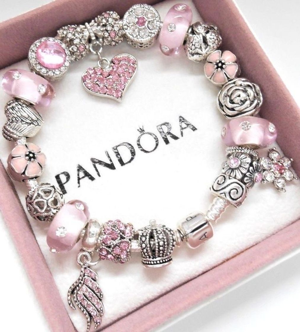 Belleza Pandora Pulsera cadena Mujer plata