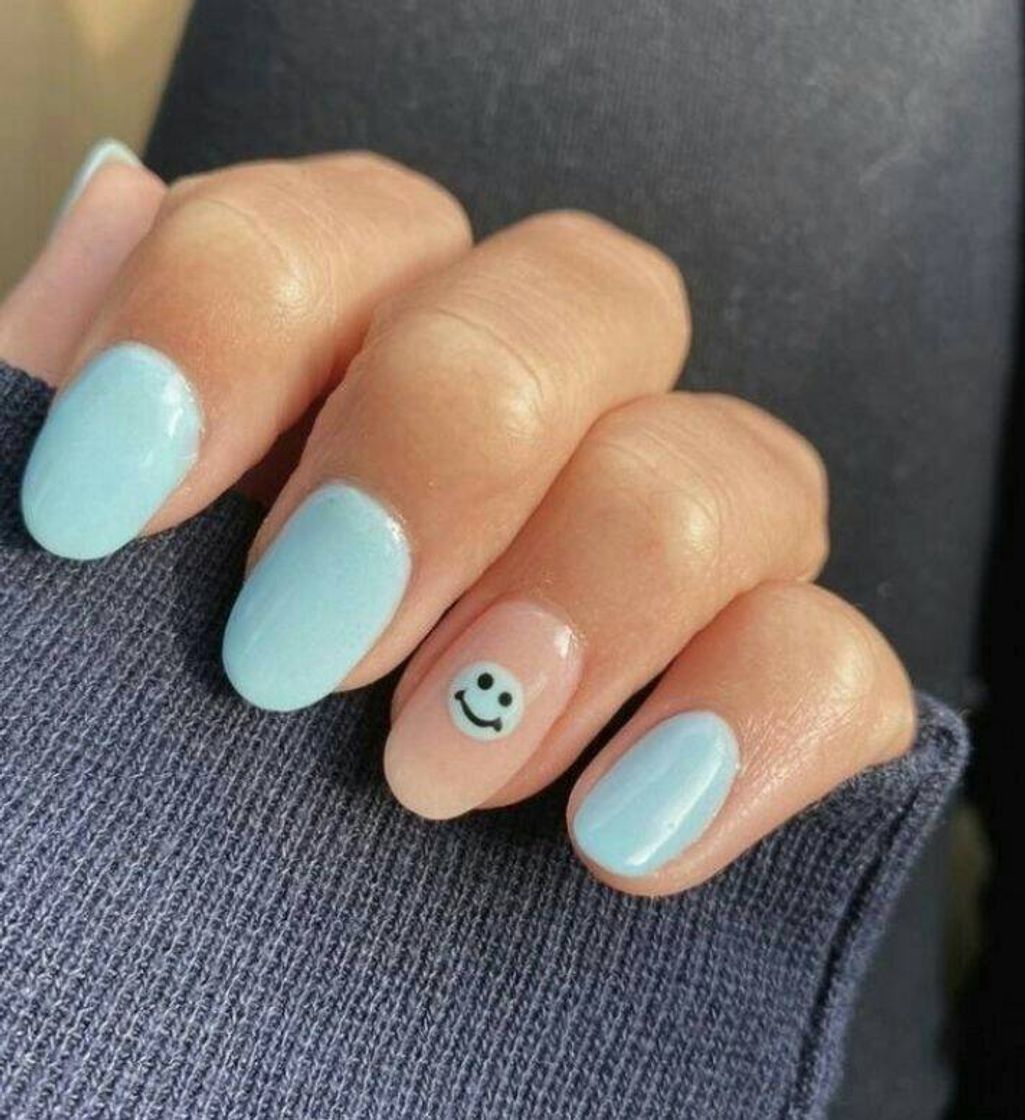 Moda cute blue nail art 