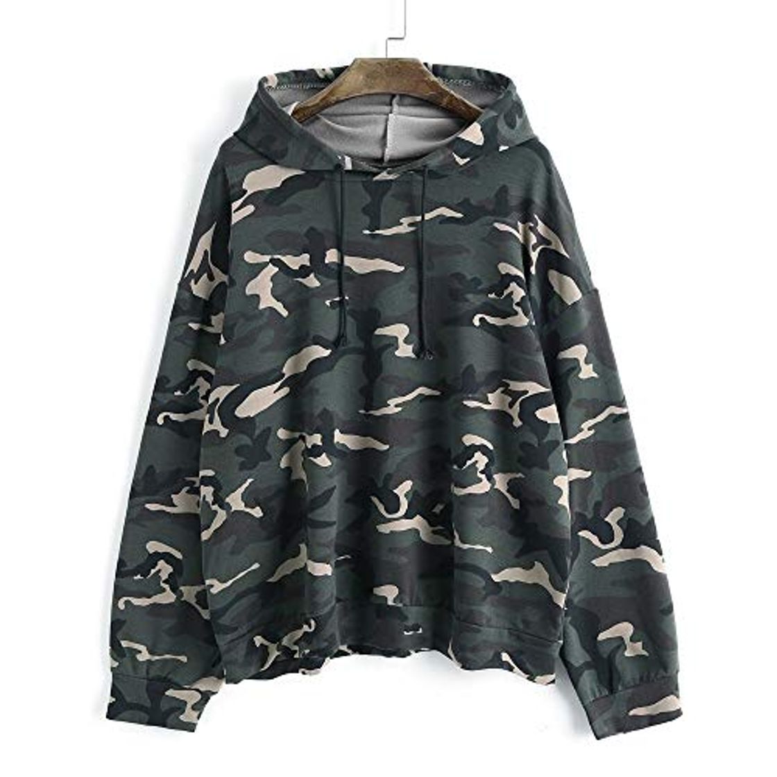 Fashion NO BRAND Mujeres Sudadera Sudaderas de Calle Harajuku Camuflaje Impreso de Manga