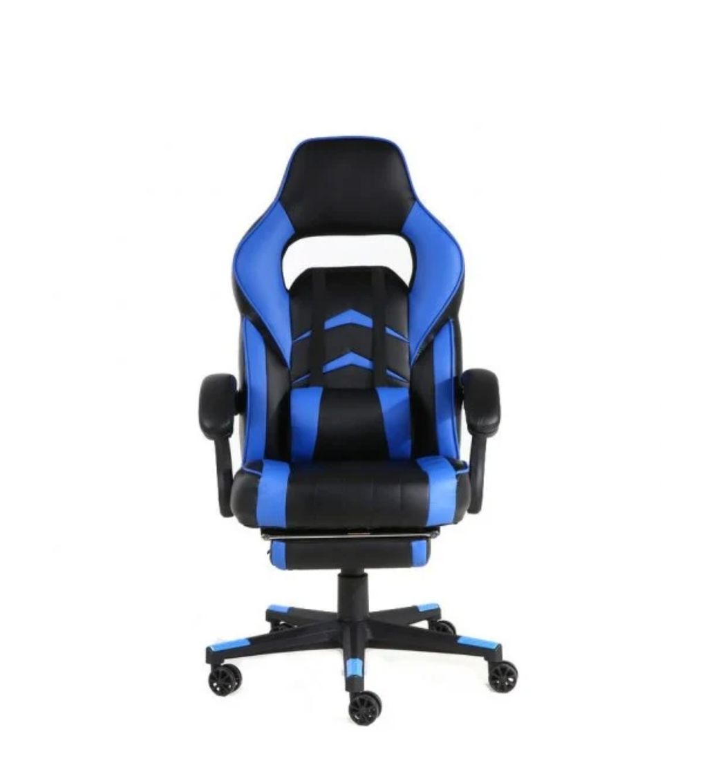 Social F36 2 Silla Gaming Con Reposapies Azul Negra 