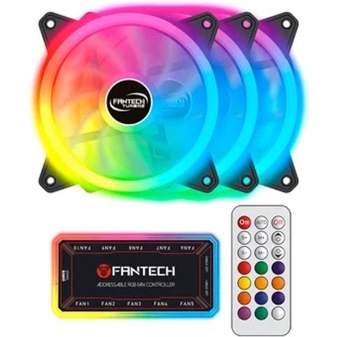 Products Pack 3 Ventiladores Fantech Turbine FB301 RGB Con Hub y Control