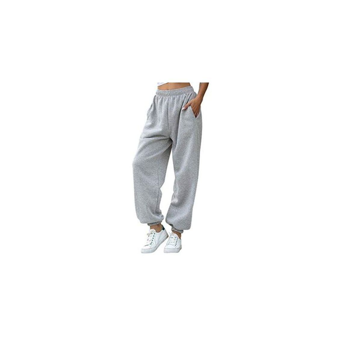 Social Nuofengkudu Mujer Harem Térmicos Jogging Pantalones Forro Polar con Bolsillos Elastica Cintura